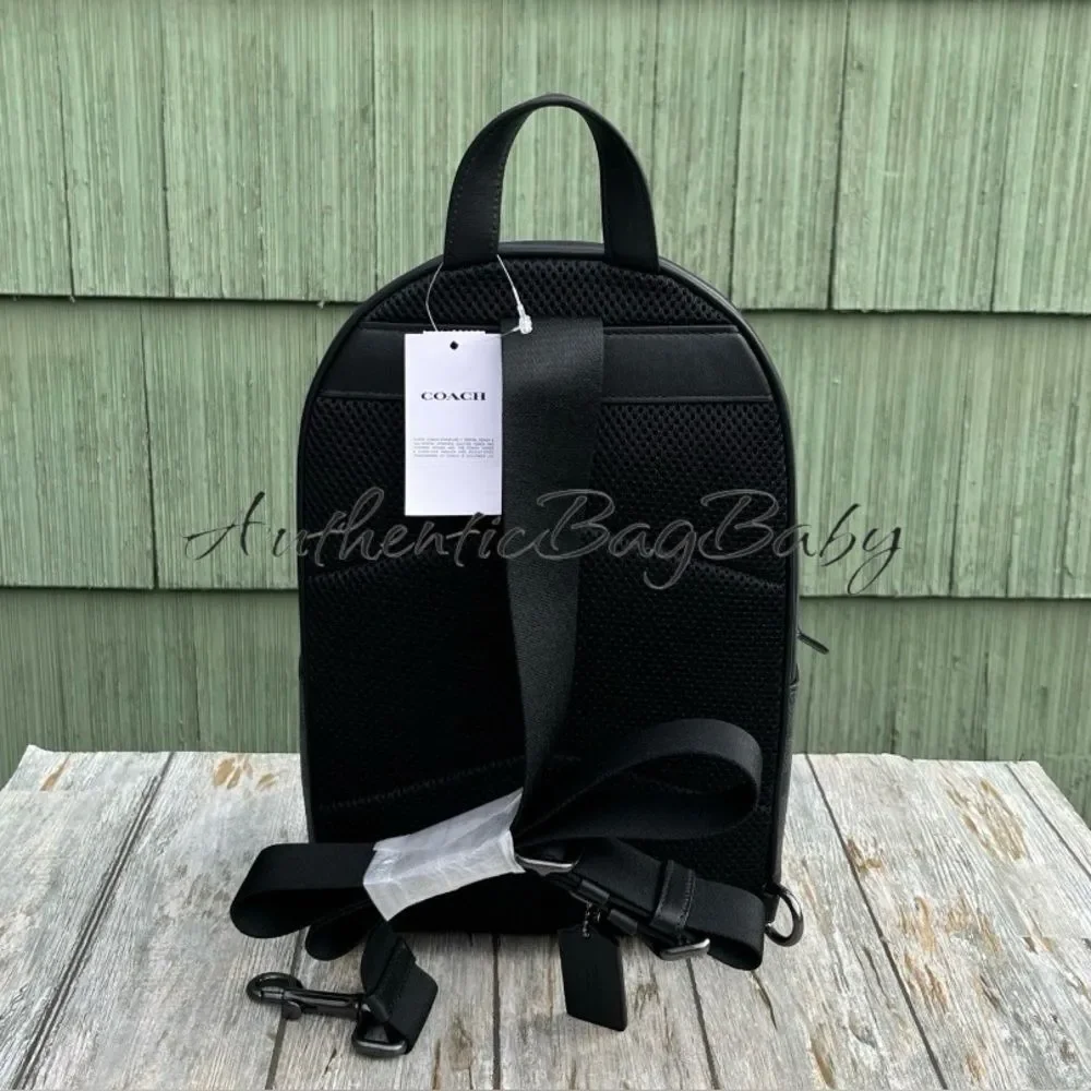 Coach Turnlock Sling Pack Bag Backpack Black